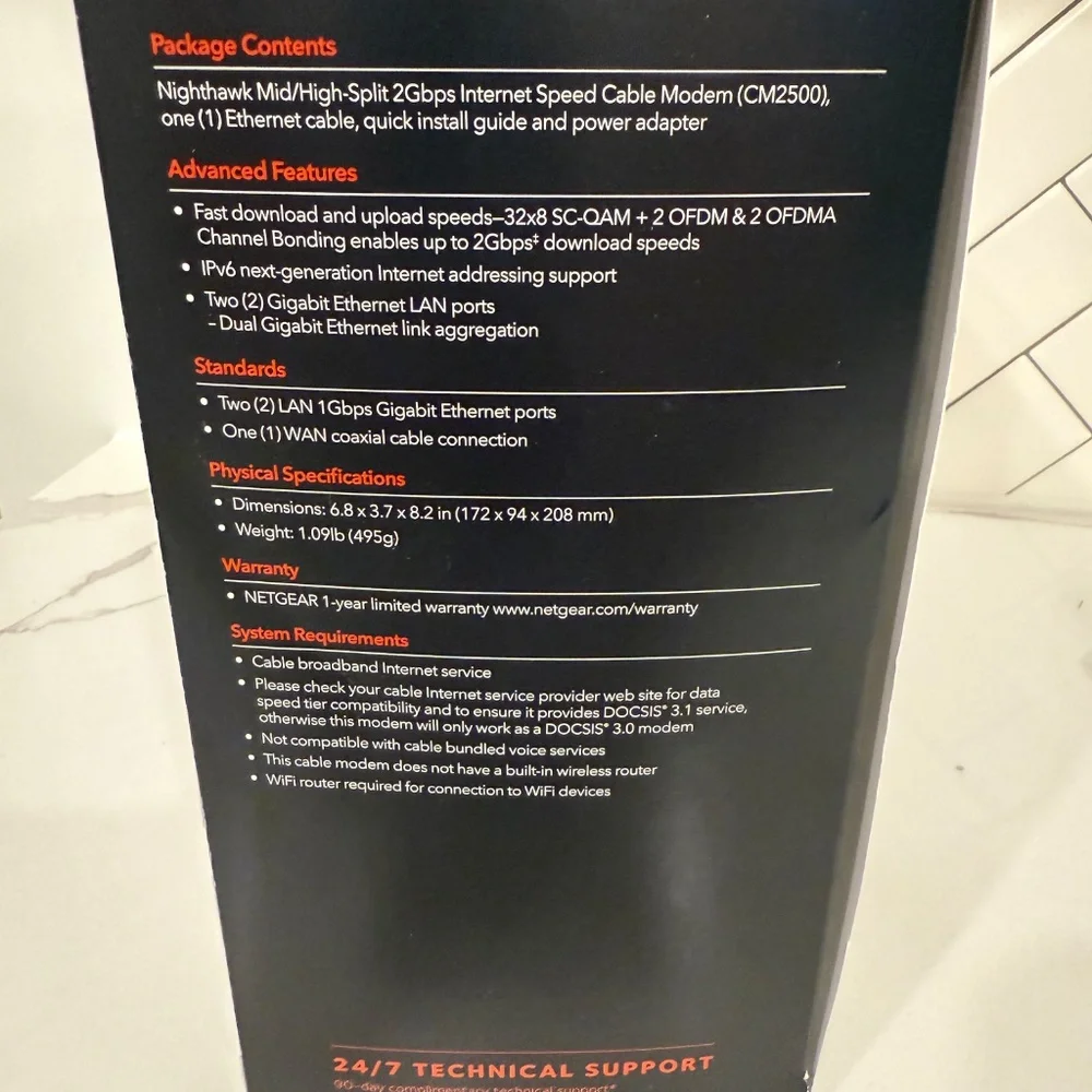 Netgear Nighthawk CM2500 High Speed Cable Modem - Picture 4 of 7